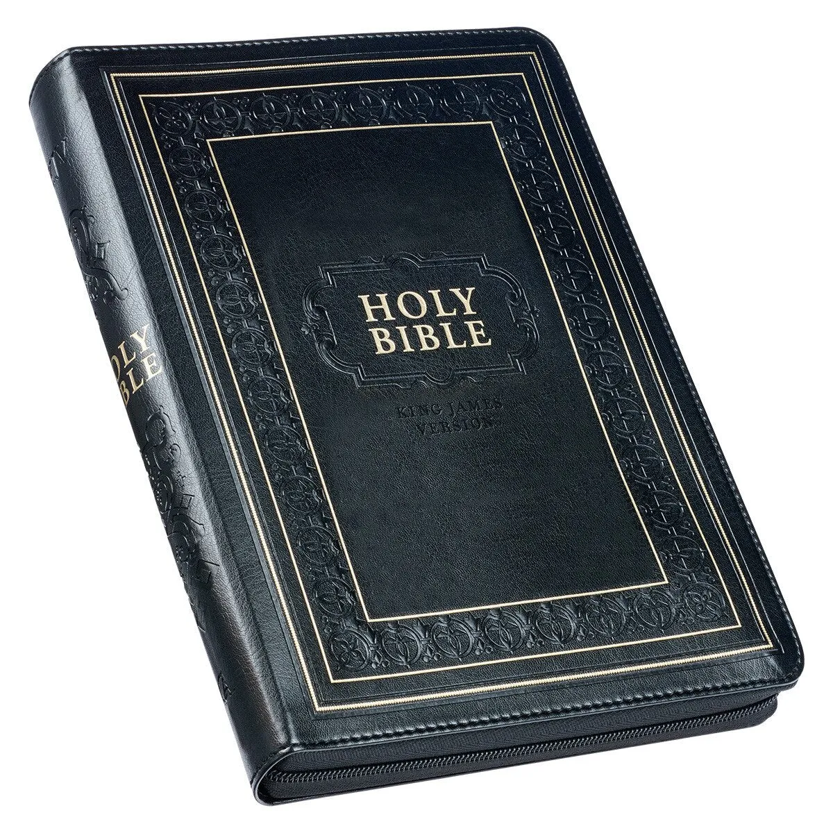 KJV Bible - Giant Print Full-Size Black Faux Leather w/ Zipper
