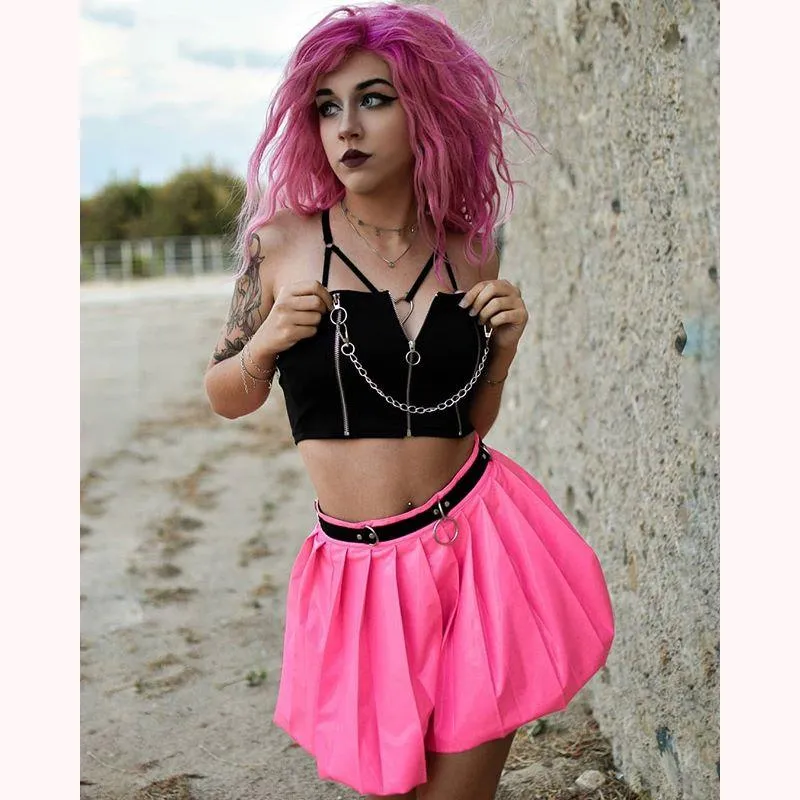 [@klaudiabieszcz ] "ZIPPERED CHAIN SEXY" TUBE TOP Y021407