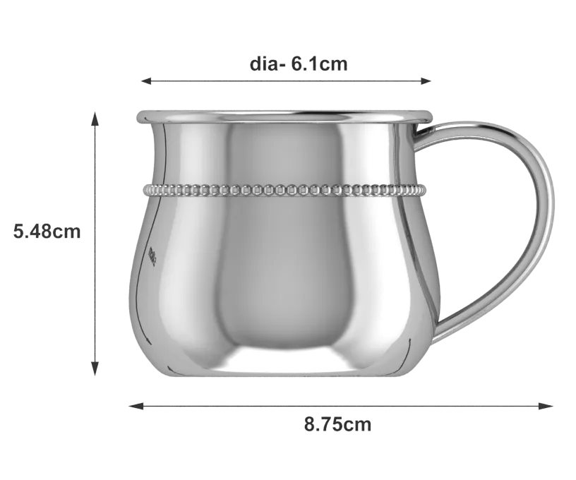 Krysaliis Sterling Silver Classic Cup - Beaded Bulge