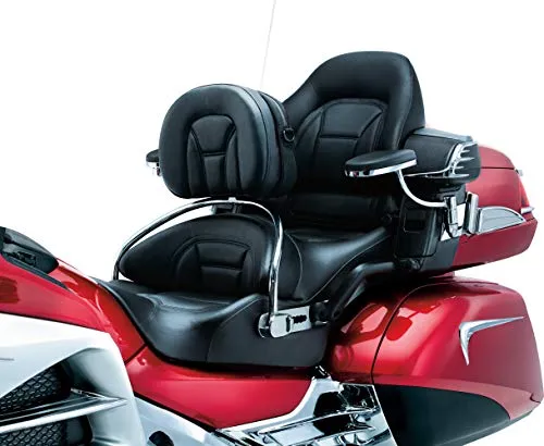 Kuryakyn 8930 Motorcycle Accessory: Revolution Driver Seat Backrest Pad with Removable Storage Pouch for 2012-17 Honda Gold Wing GL1800 Motorcycles, Chrome/Black