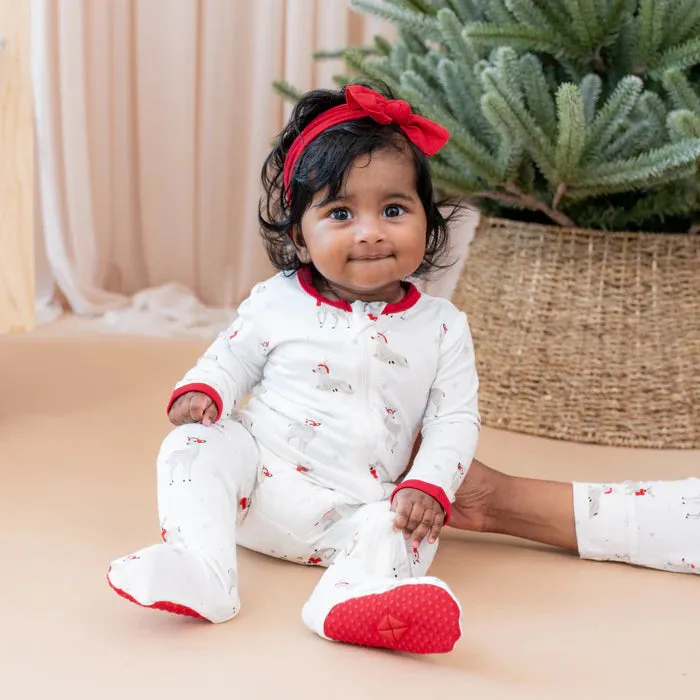 Kyte Zippered Footie in Cloud Deer