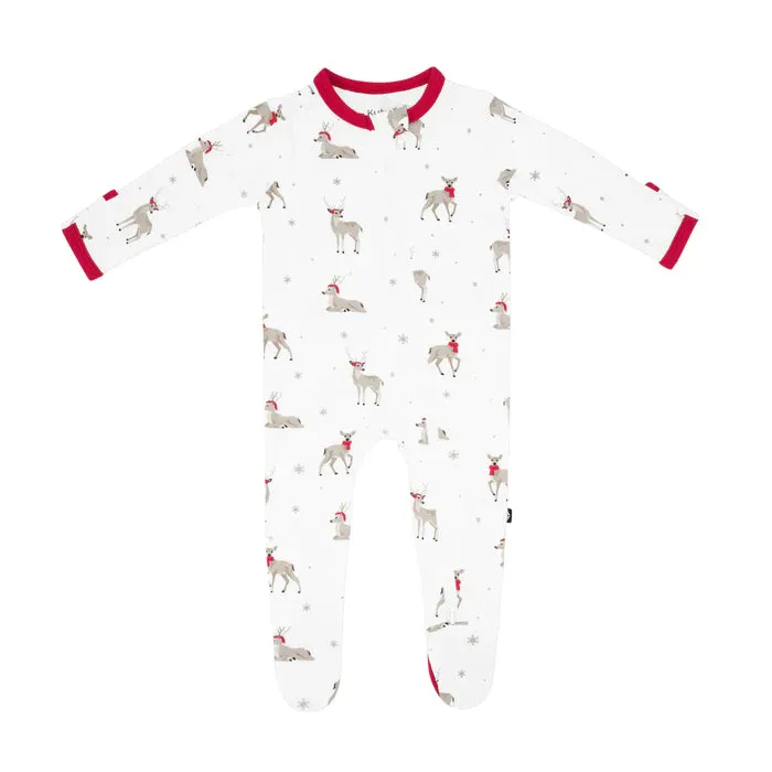Kyte Zippered Footie in Cloud Deer