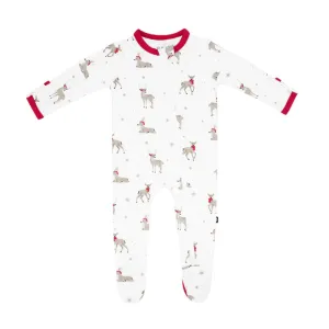 Kyte Zippered Footie in Cloud Deer