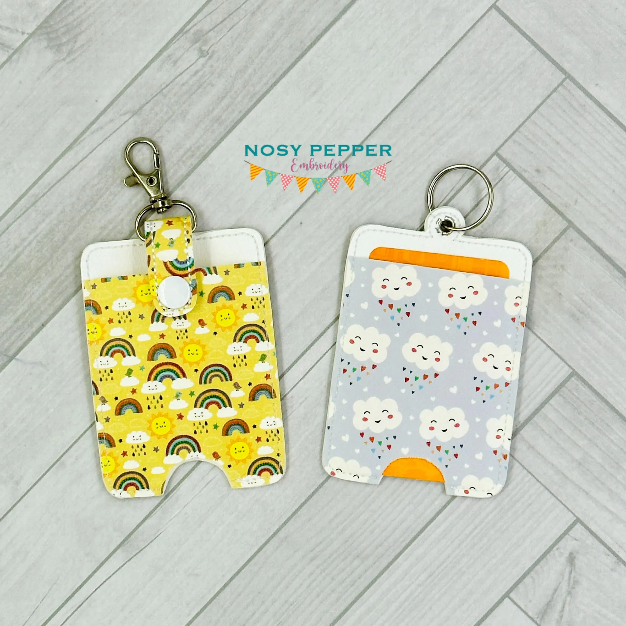 Lanyard card case machine embroidery design 5x7 hoop (eyelet and snap tab designs included) DIGITAL DOWNLOAD
