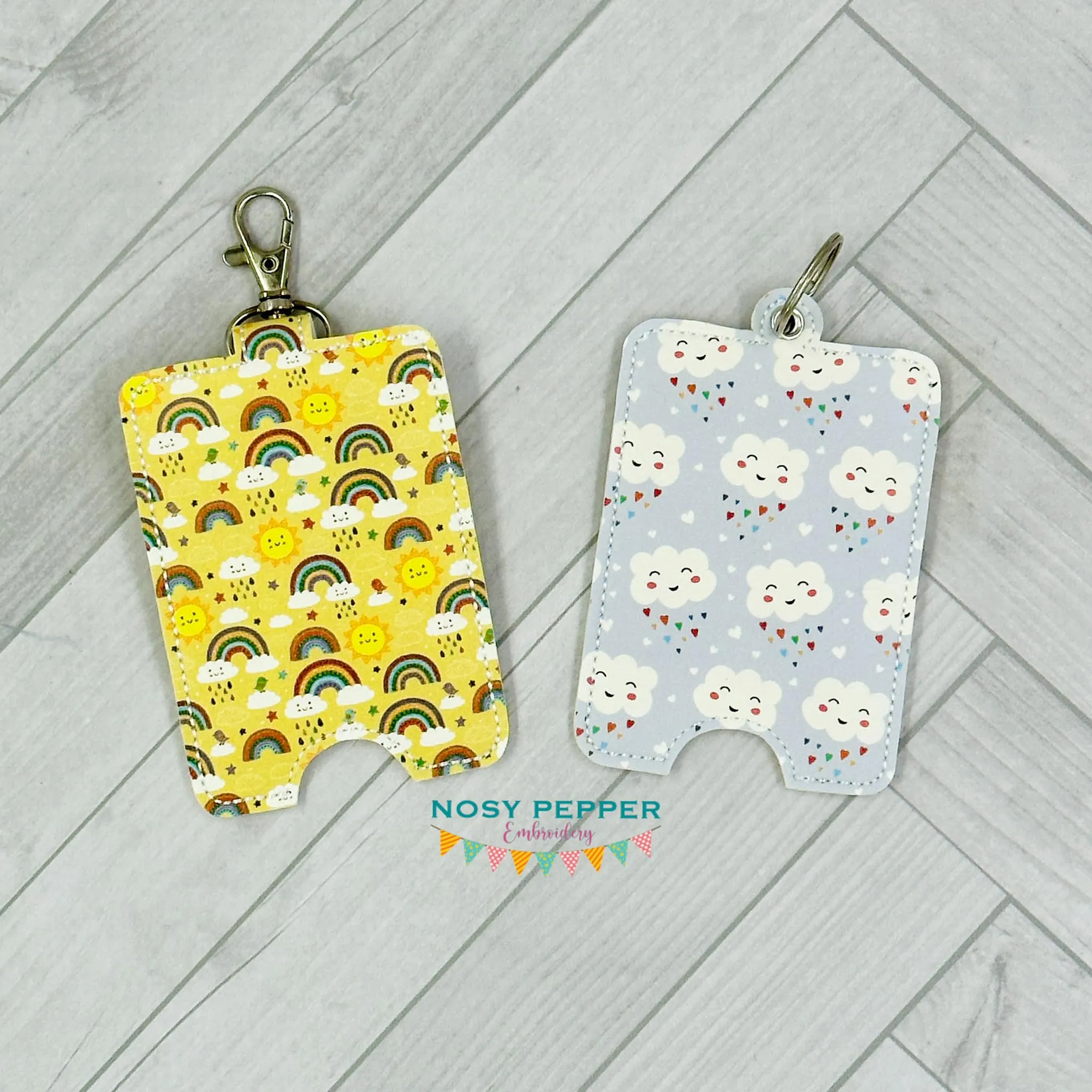 Lanyard card case machine embroidery design 5x7 hoop (eyelet and snap tab designs included) DIGITAL DOWNLOAD
