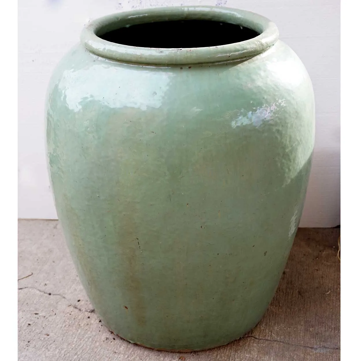 Large Chinese Jiaxing Celadon Pottery Water Urn