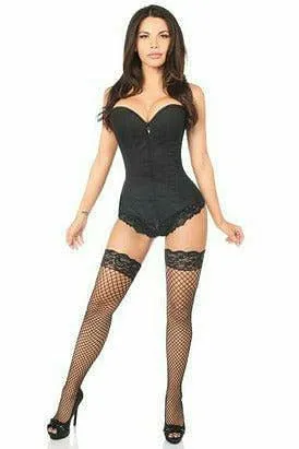 Lavish Black Cotton Overbust Corset