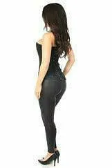 Lavish Black Lace Front Zipper Corset