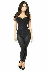 Lavish Black Lace Front Zipper Corset