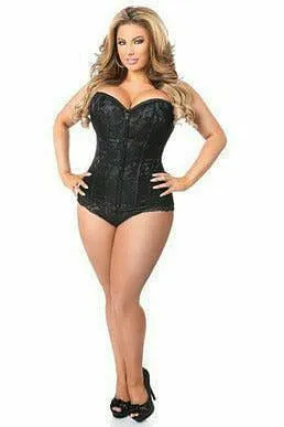 Lavish Black Lace Front Zipper Corset