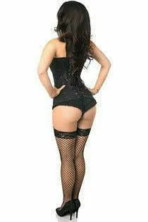 Lavish Black Lace Front Zipper Corset