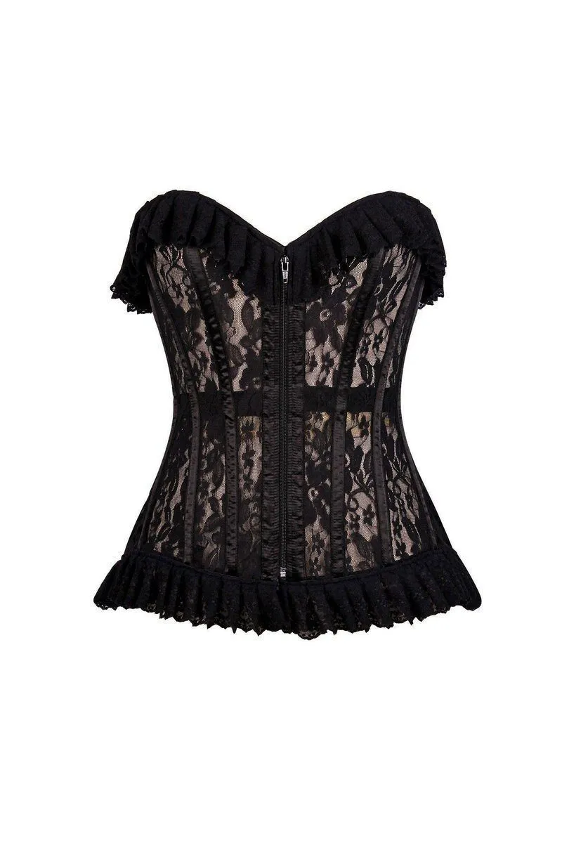 Lavish Black Sheer Lace Corset