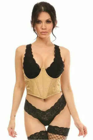 Lavish Gold Brocade Open Cup Waist Cincher