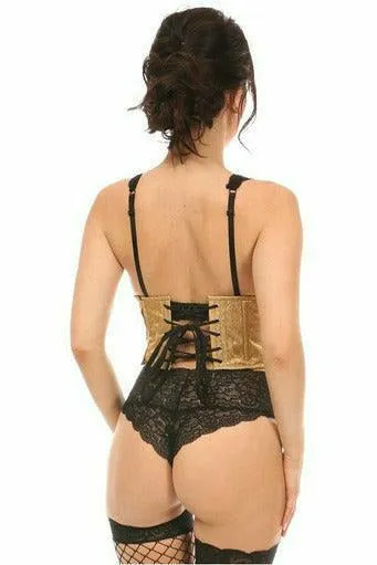 Lavish Gold Brocade Open Cup Waist Cincher