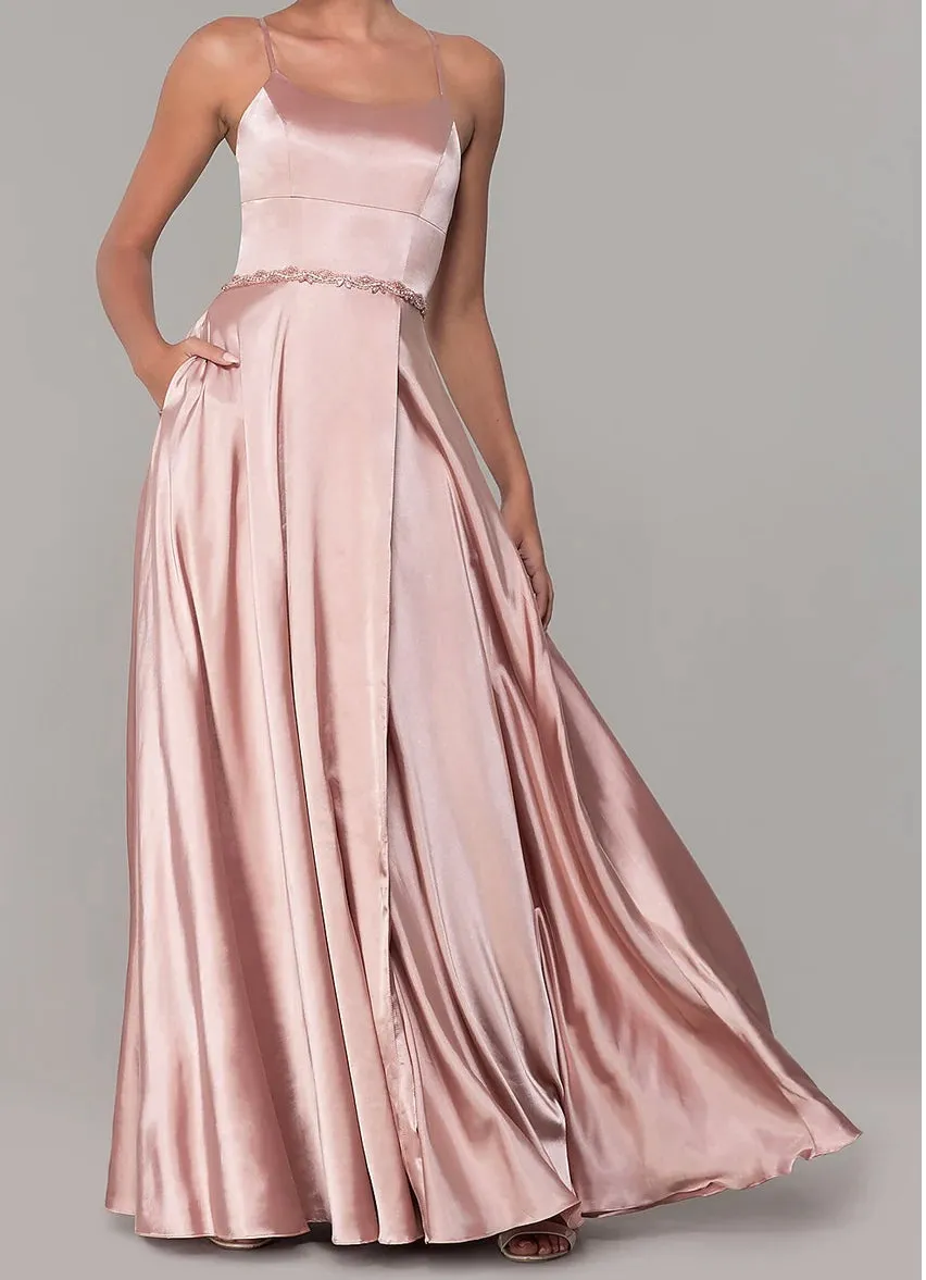 Lily’s Pink Sleeveless Scoop Neck Embellished Dress #25652