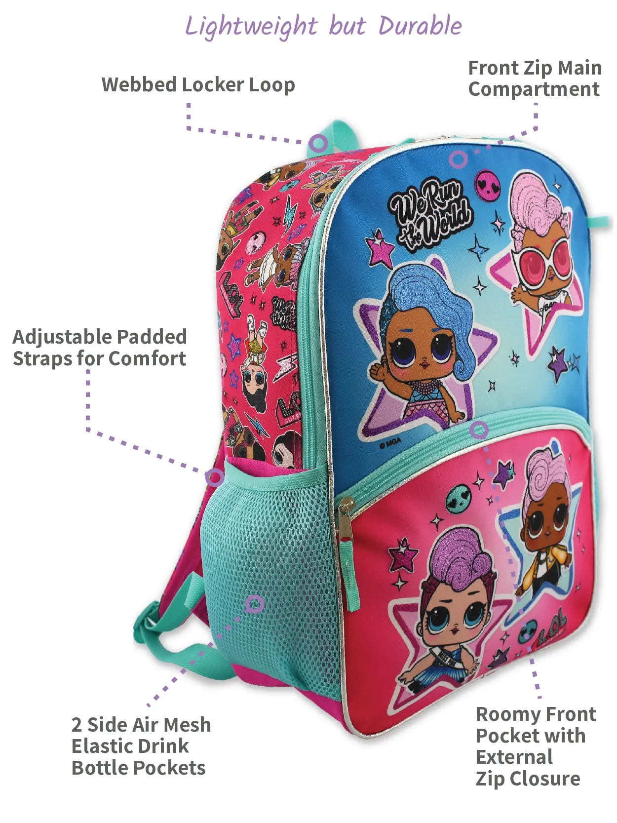 L.O.L. Surprise! 16" School Backpack Set