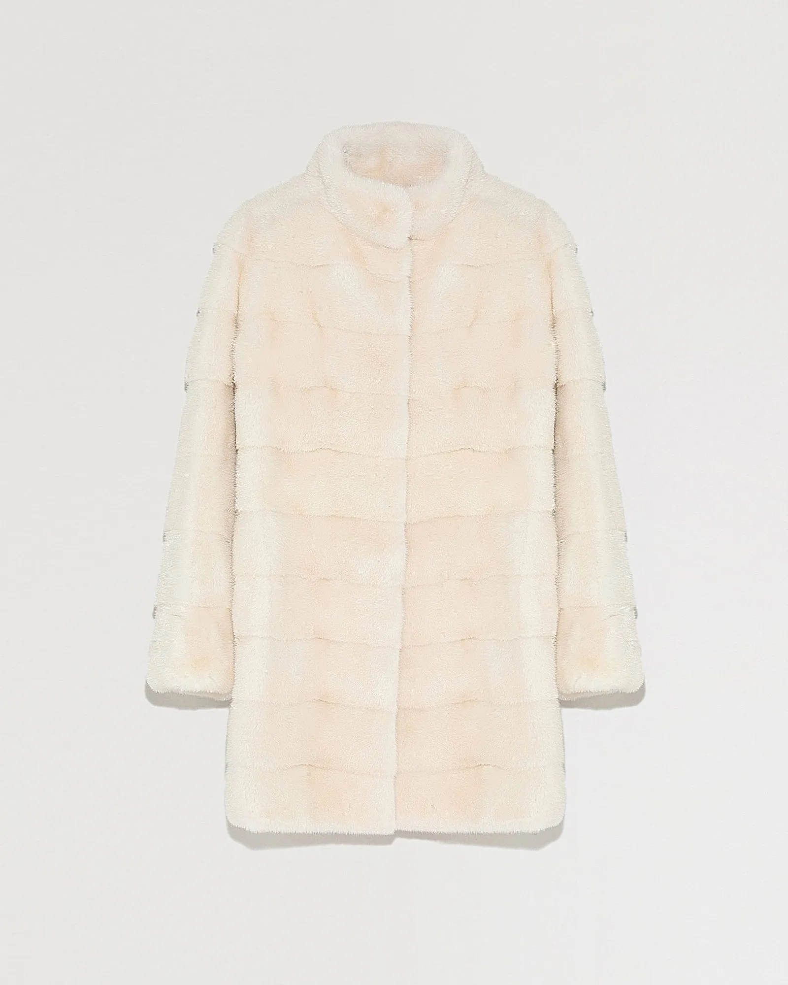 Long mink jacket with collar