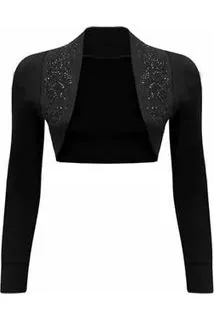 Long Sleeve Beaded Bolero Shrug