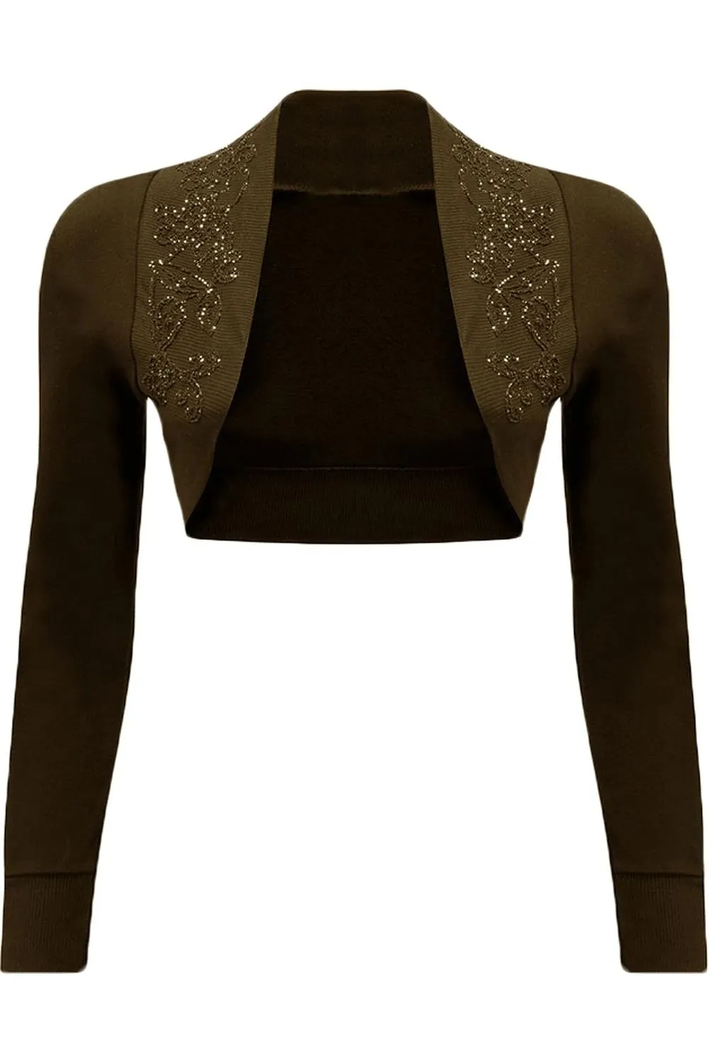 Long Sleeve Beaded Bolero Shrug