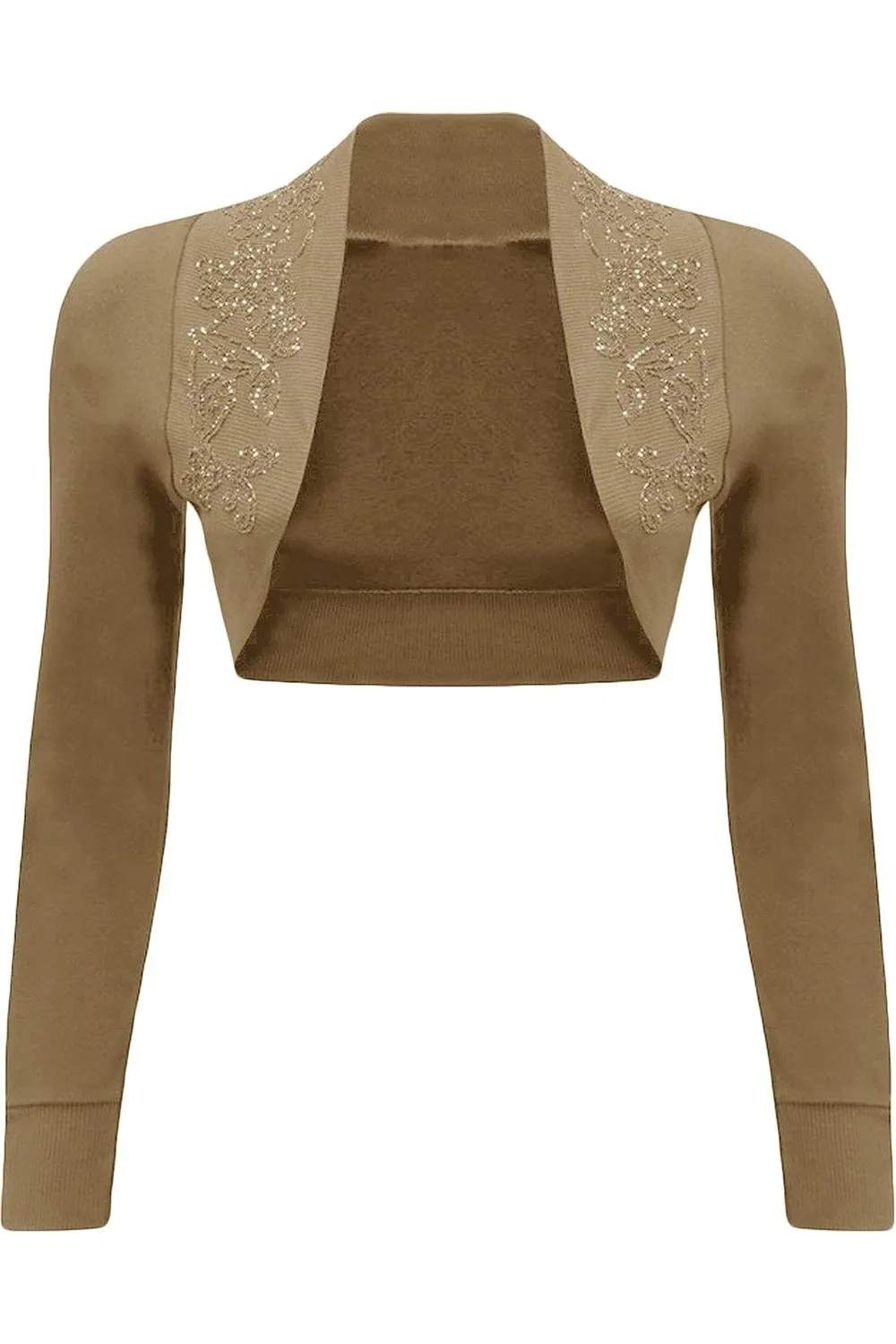 Long Sleeve Beaded Bolero Shrug