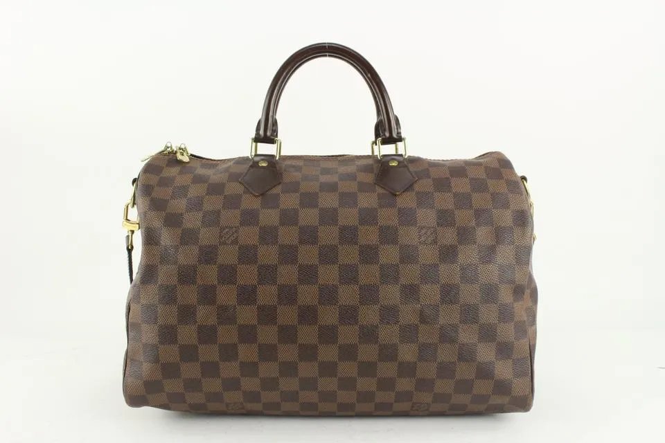 Louis Vuitton Damier Ebene Speedy Bandouliere 35 with Strap 112lv21