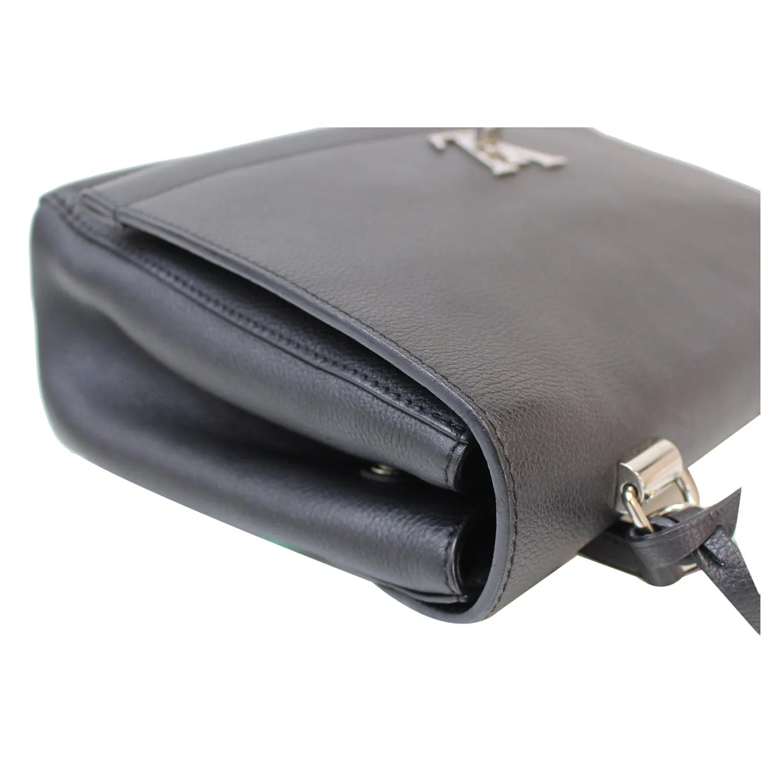 LOUIS VUITTON Lockme II Calfskin Leather Shoulder Bag Black