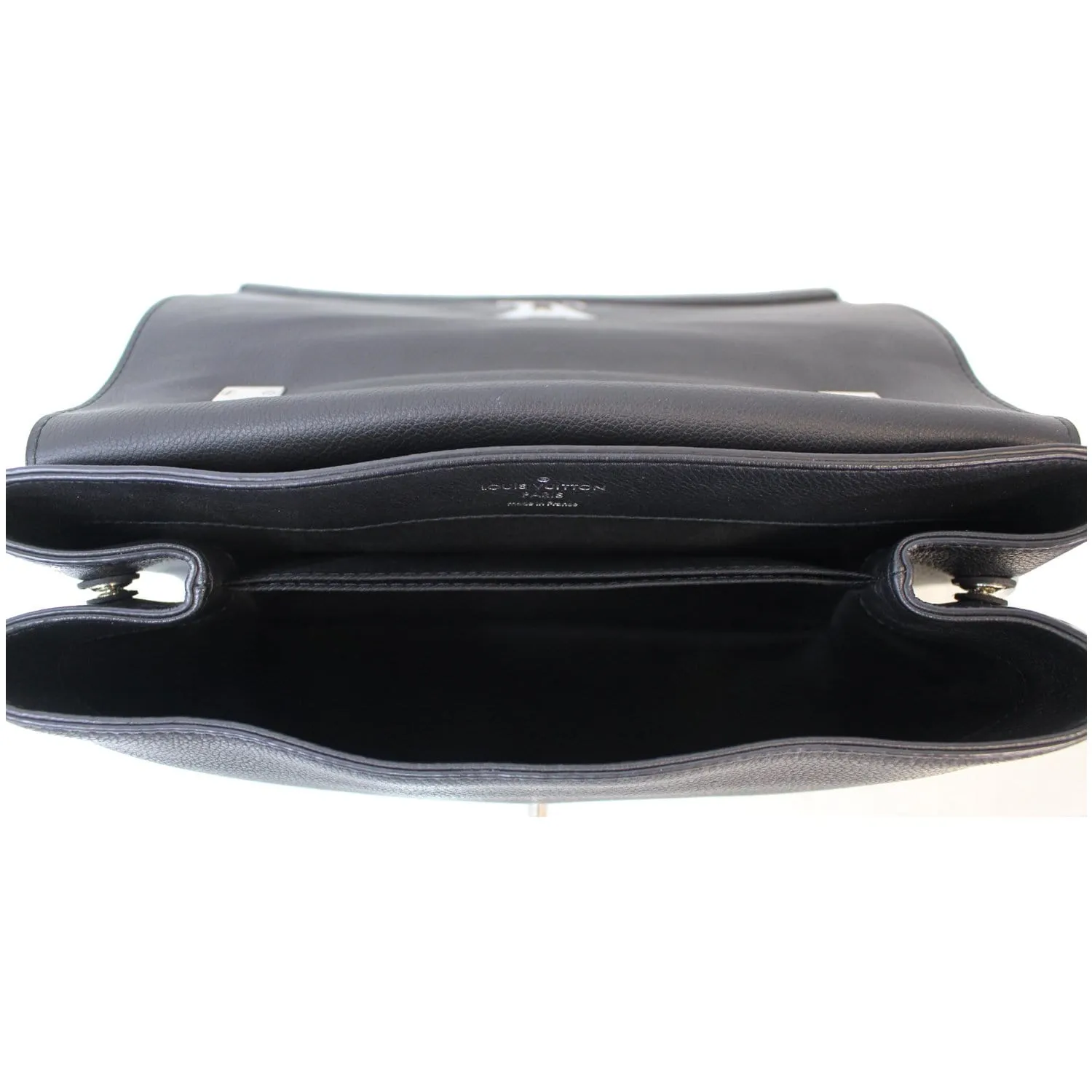 LOUIS VUITTON Lockme II Calfskin Leather Shoulder Bag Black