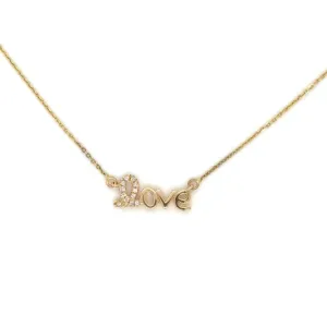 Love Diamond Cursive Necklace