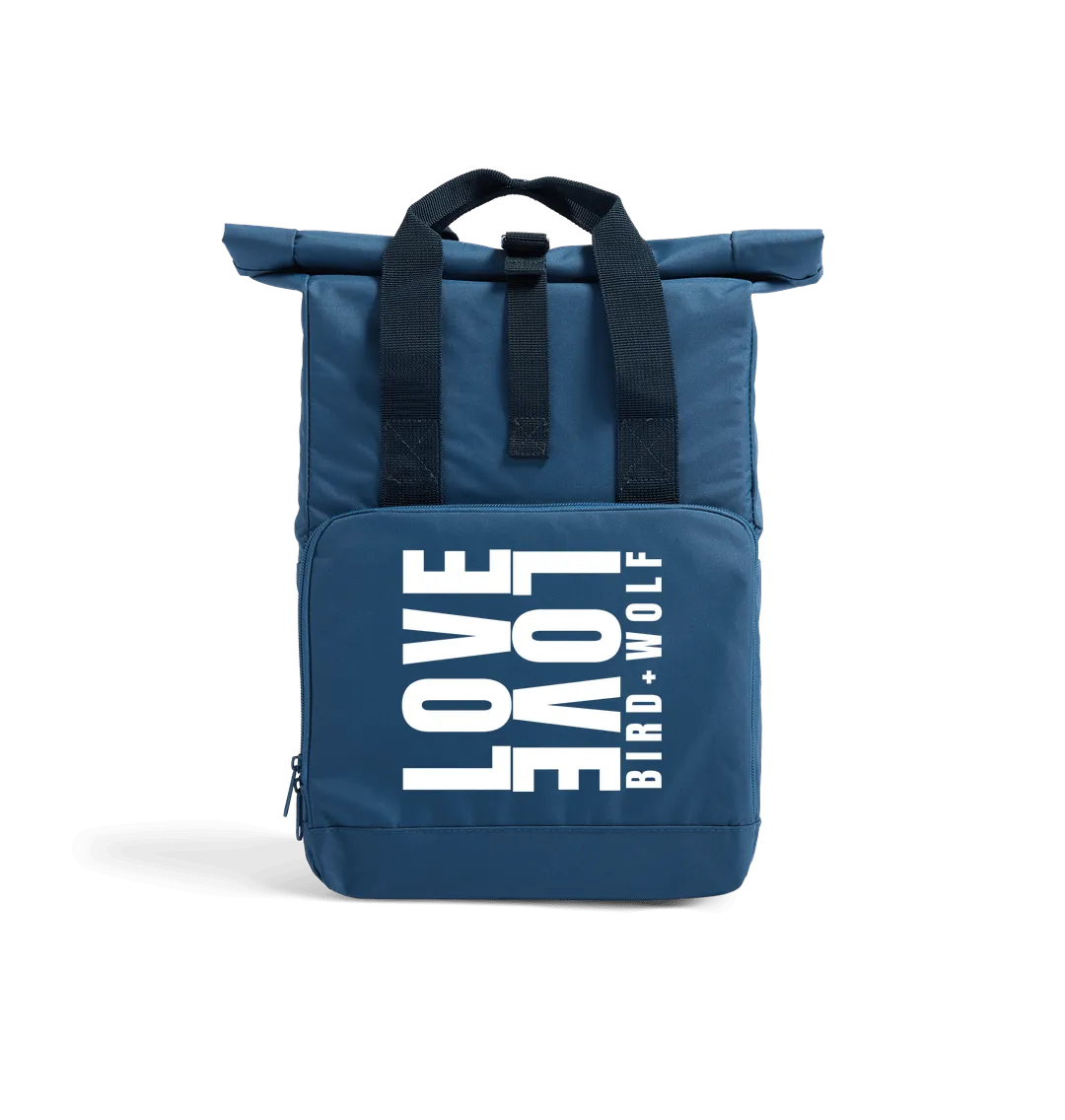 LoveLove Recycled Roll Top Rucksack (White Lettering)