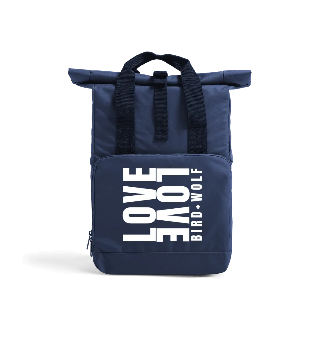 LoveLove Recycled Roll Top Rucksack (White Lettering)