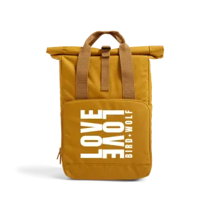 LoveLove Recycled Roll Top Rucksack (White Lettering)