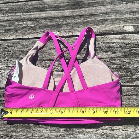 Lululemon Energy Bra Medium Support, B–D Cups Pow Pink size 4 NWT sports bra