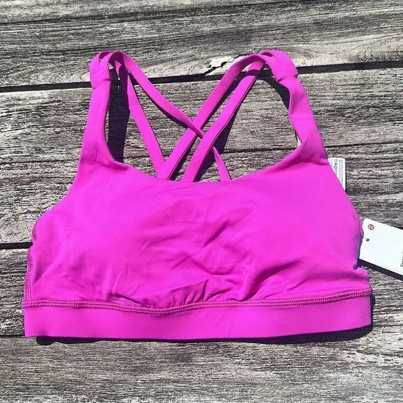 Lululemon Energy Bra Medium Support, B–D Cups Pow Pink size 4 NWT sports bra