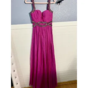 Lumier by Bariano Accent Cylinder Pleated Chiffon Dress