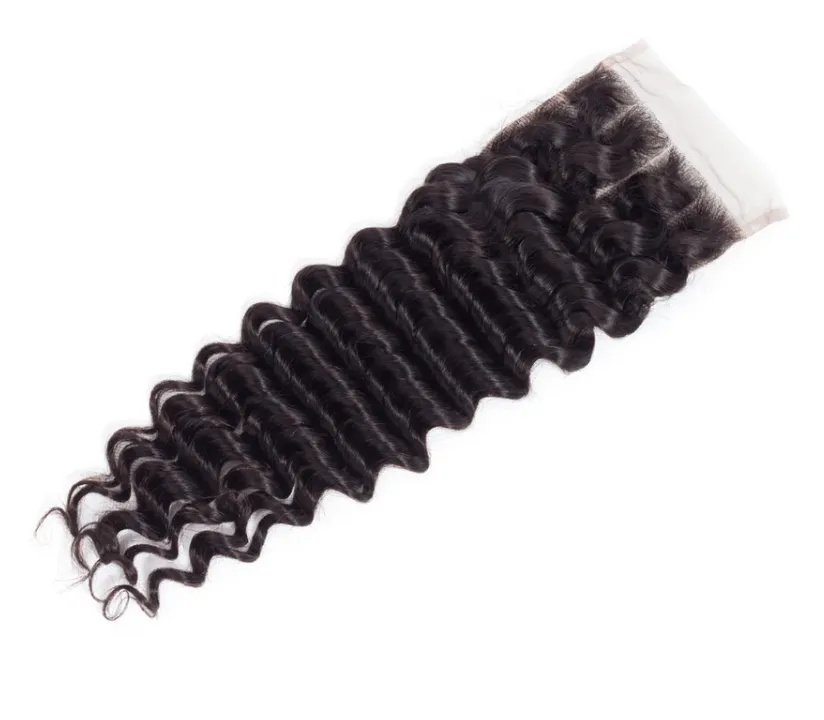Malaysian Deep Wave Bundles With 4×4 Closure 10A Grade 100% Human Remy Hair MYLOCKME