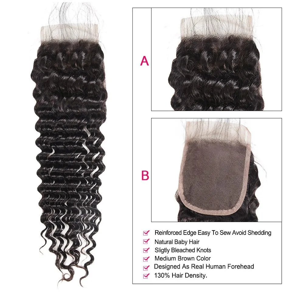 Malaysian Exotic Wave 4"x4" Lace Closure