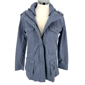 Market &amp; Spruce Hooded Utility Jacket Blue Size Small NWT