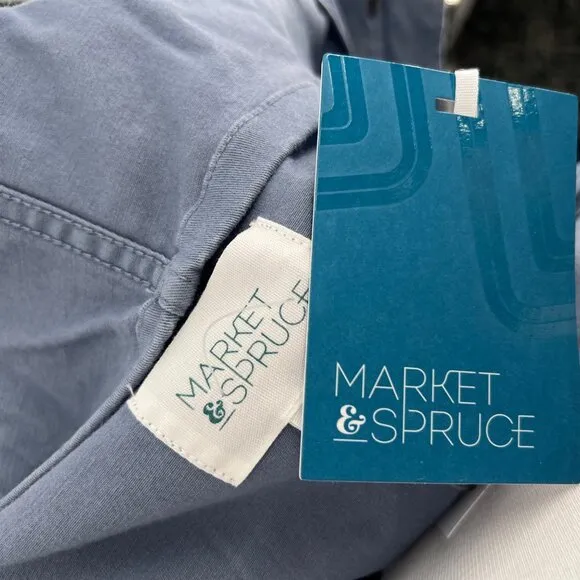 Market &amp; Spruce Hooded Utility Jacket Blue Size Small NWT