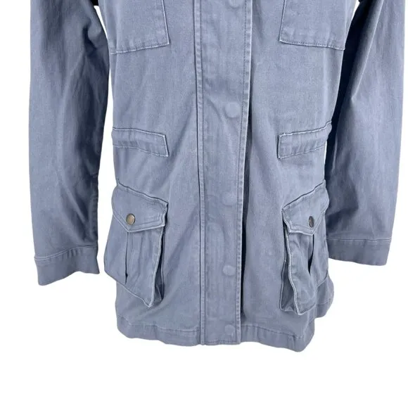 Market &amp; Spruce Hooded Utility Jacket Blue Size Small NWT