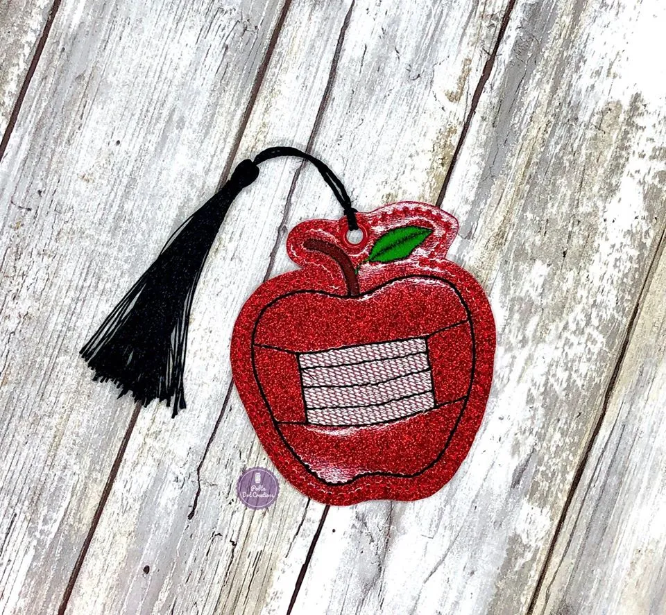 Mask to school snap tab bookmark/bag tag/ornament 4x4 machine embroidery design DIGITAL DOWNLOAD