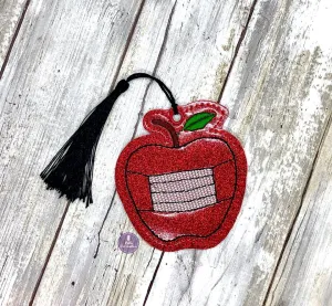 Mask to school snap tab bookmark/bag tag/ornament 4x4 machine embroidery design DIGITAL DOWNLOAD