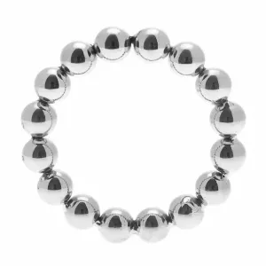 Master Series Stainless Steel Silver Beaded Cock Ring