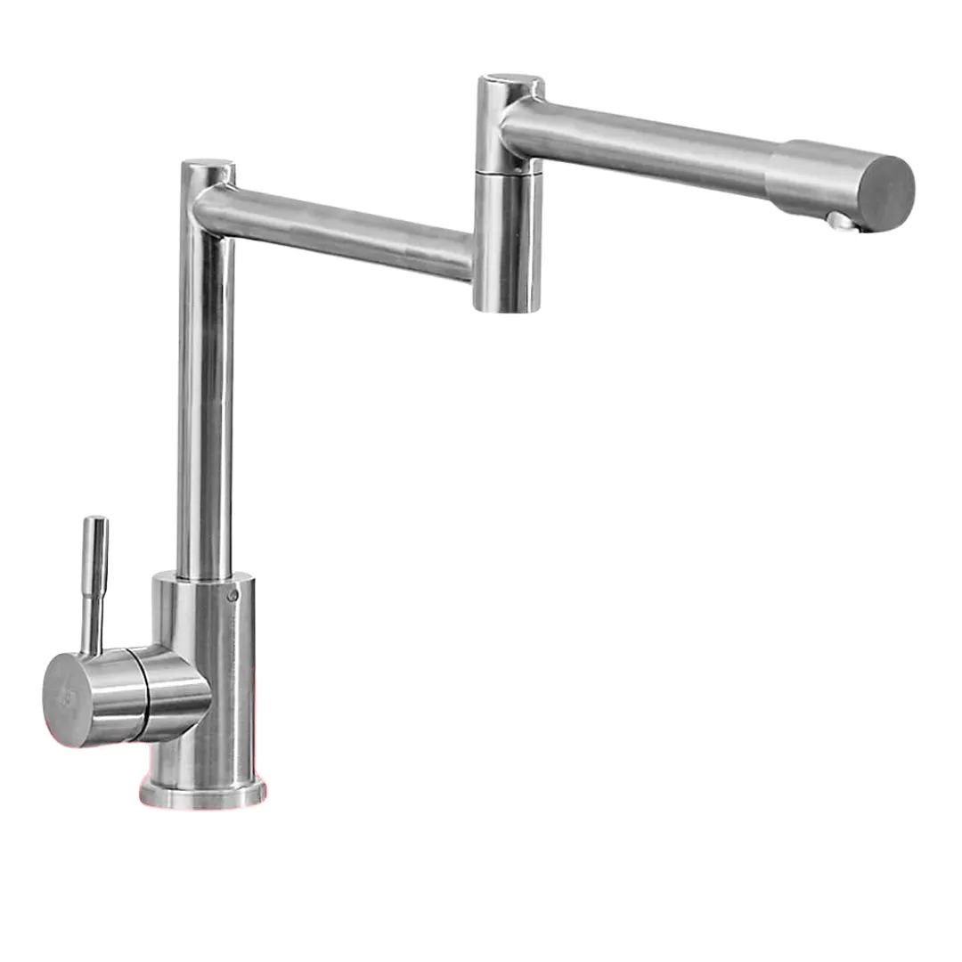 MaxTen Stainless Steel Satin Adjustable Folding Kitchen Sink Faucet Tap - SK30-226