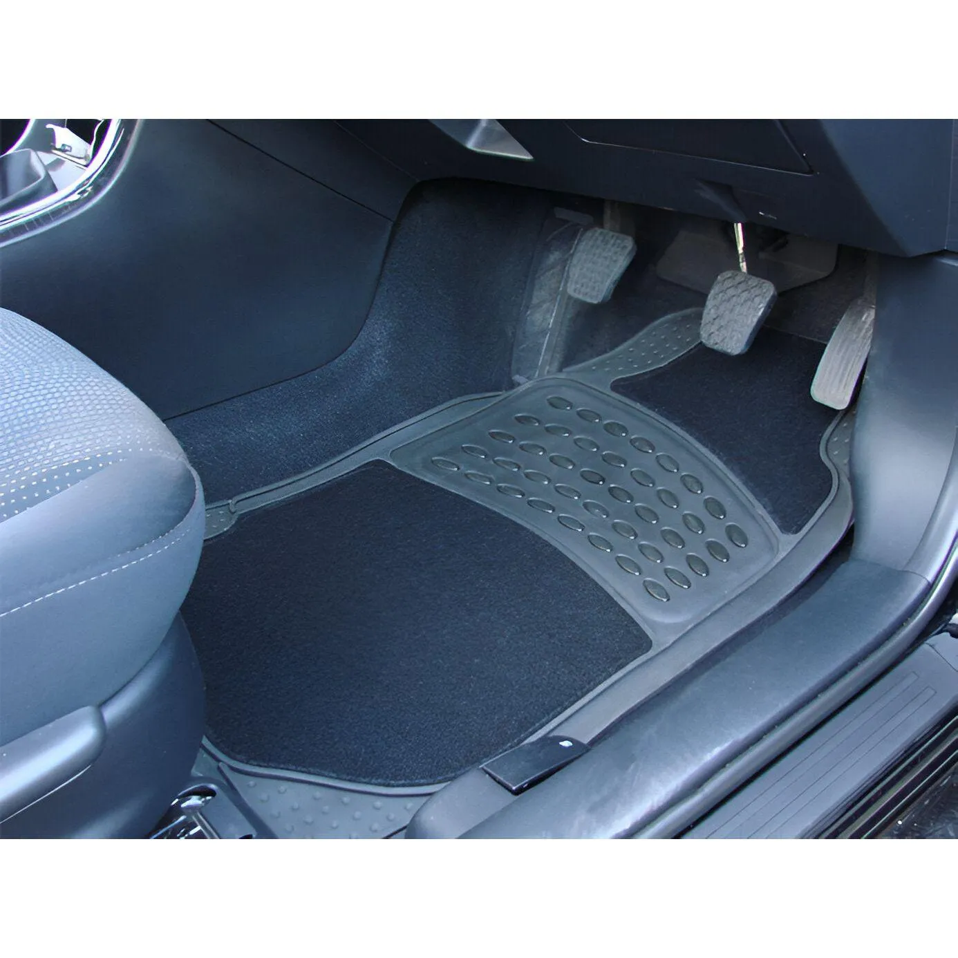 Maypole Universal Heavy Duty Car Mat Set - Black