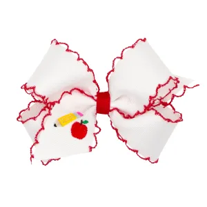 Medium Grosgrain Hairbow w/ Moonstitch Edge - Pencil Embroidery