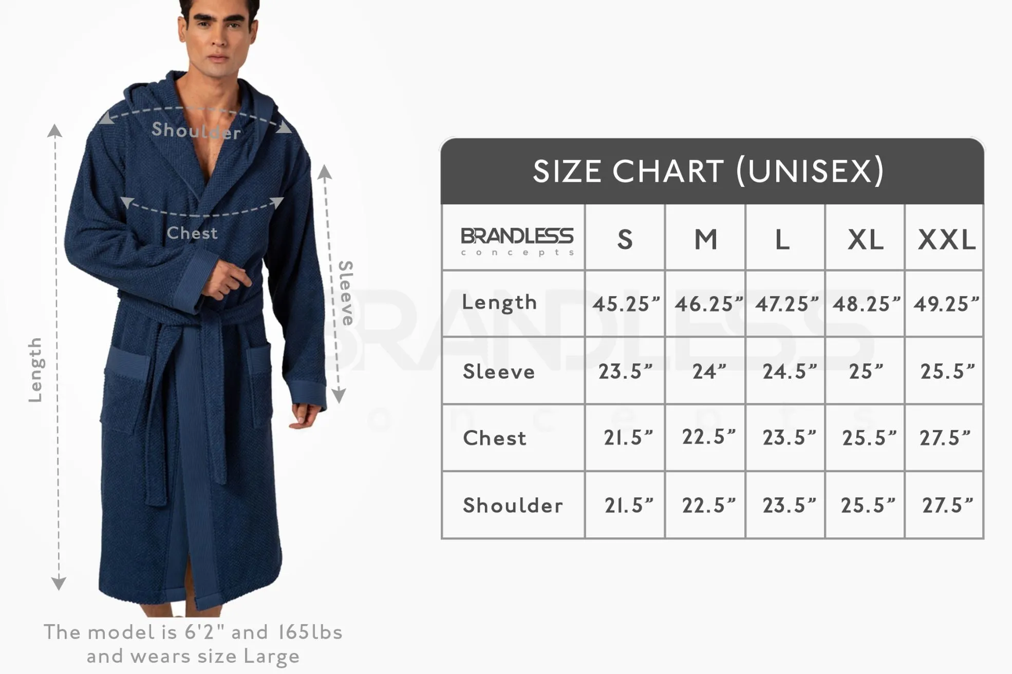 Men's Gray Turkish Cotton Bathrobe