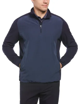 Mens Heathered Block Quarter Zip Golf Jacket