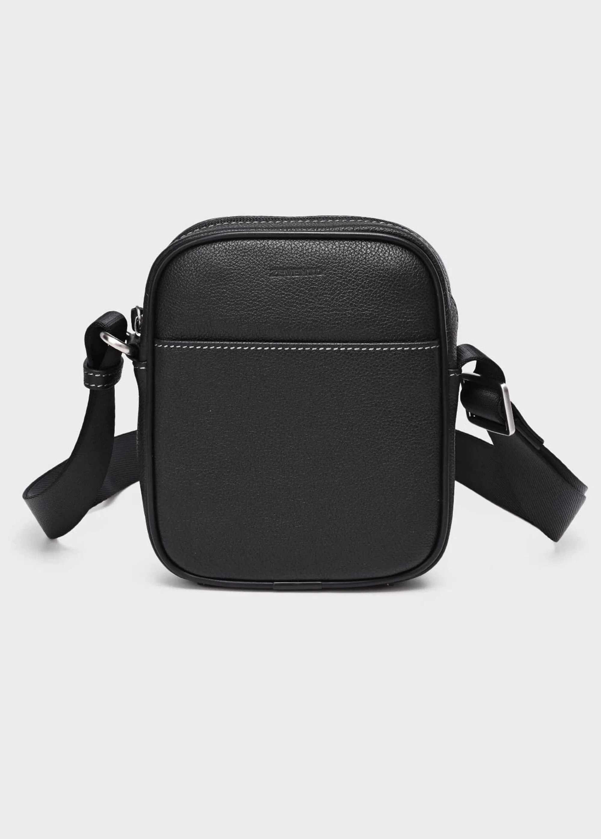 Men's leather satchel with shoulder strap