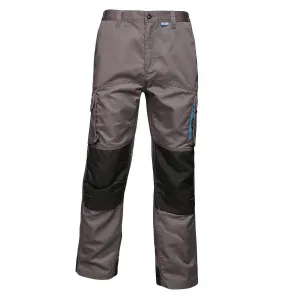 Mens Work Trousers Cargo Black Comfort Durable Multi Pockets Zipped 34"