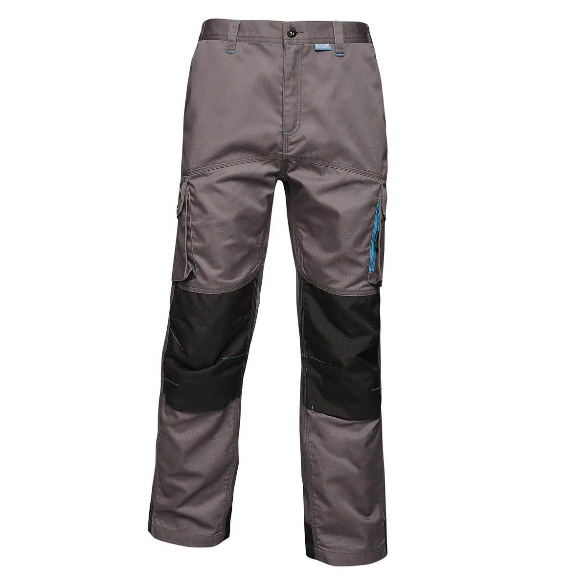 Mens Work Trousers Cargo Black Comfort Durable Multi Pockets Zipped 34"